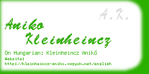 aniko kleinheincz business card