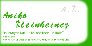 aniko kleinheincz business card